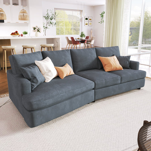3 Seat Streamlined Sofa with Removable Back and Seat Cushions and 2